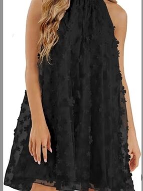 HYZ Halter Tulle Floral DRESS